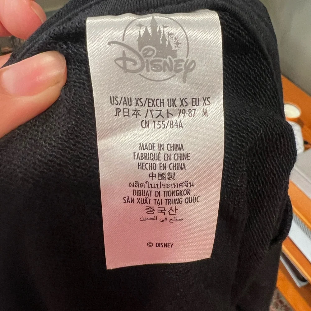 NWT Disney Black Hoodie with Glitter Mouse Logo 💫 - Picture 6 of 8